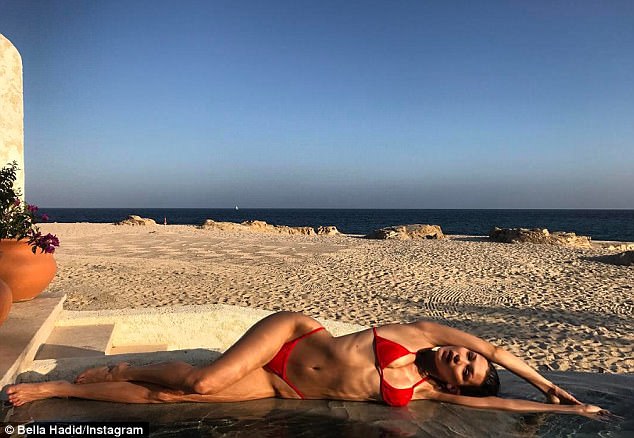 Bella Hadid is RED HOT in a string of skimpy bikini pictures as she ‘reflects and recharges’ in Mexico