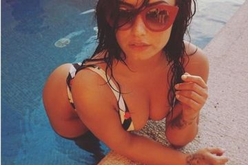 Demi Lovato showcases her exquisite assets in revealing swimsuit as she posts poolside snaps