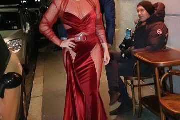 Sizzling Lady Gaga just about protects her modesty in mesh-insert gown as she makes VERY dramatic entrance to dinner in Milan