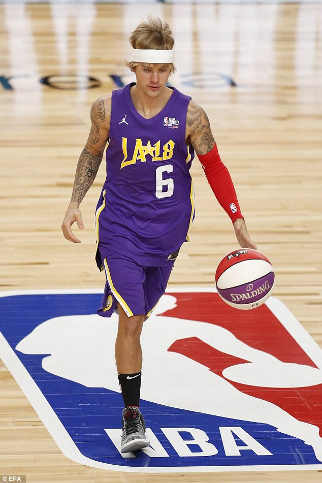 Justin Bieber returns to NBA Celebrity All-Star game seven years after winning MVP… but is once again on the losing team