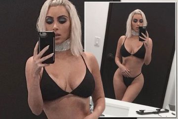 Kim Kardashian flaunts tiny waist in almost forgotten near naked mirror selfie