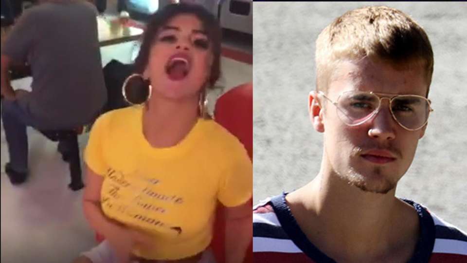 Selena Gomez SHADES Justin Bieber with Subliminal T Shirt Message!