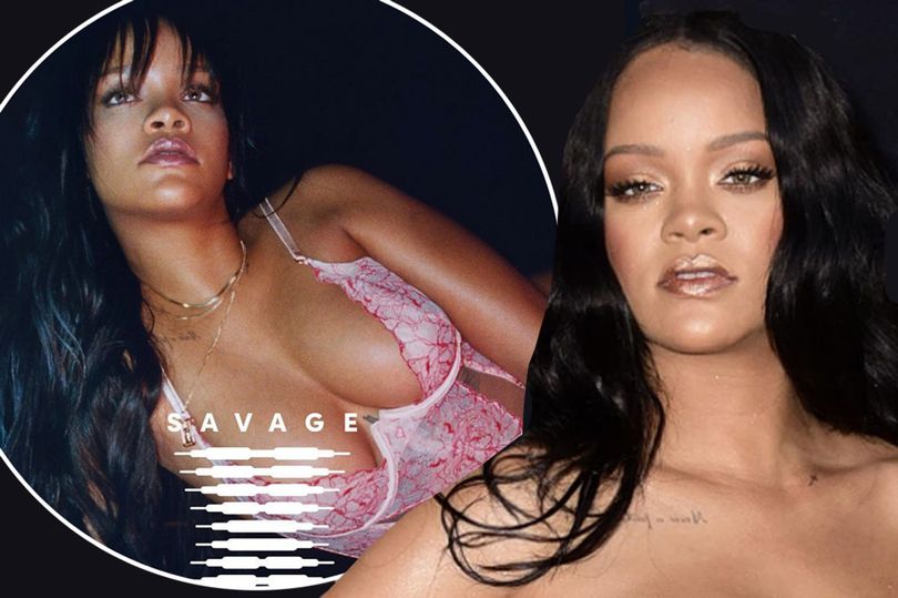 Rihanna shows off major cleavage in sexy sheer ensemble as she reveals she’s launching her own lingerie line